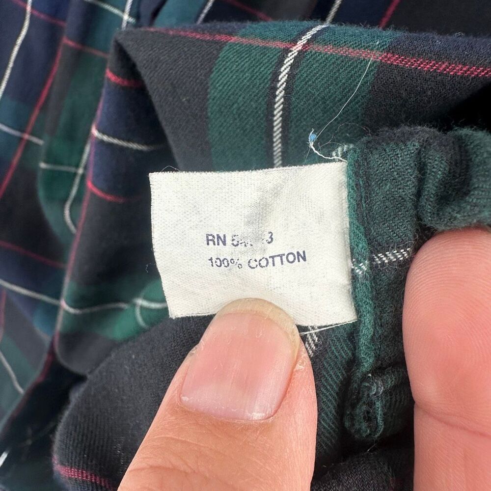 Gap Y2K Women’s Button Down Shirt Size L Holiday Tartan Plaid Green Red Pleated - Picture 5 of 10